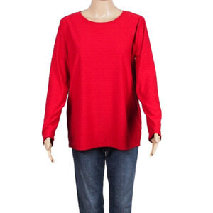 Joe Fresh red textured long sleeve t-shirt size M